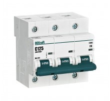 Выключатель автоматический трехполюсный ВА-201 3Р 125А характеристика С 10кА  13027DEK  DEKraft