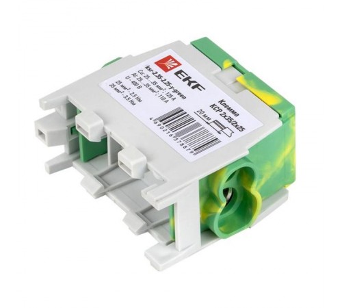 Клемма распределительная КСР с двойным винтом 2x35/2x25 желто-зеленая PROxima  ksr-2.35-2.25-y-green  EKF