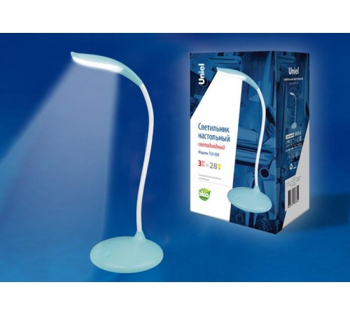 Светильник настольный TLD-558 Blue/LED/280Lm/5000K/Dimmer 3W сенсор Голубой  UL-00004140  Uniel