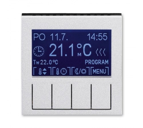 ABB Levit Серебро / дымчатый чёрный Терморегулятор универсальный программируемый  3292H-A10301 70  2CHH911031A4070  ABB