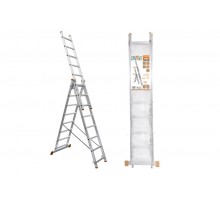 Лестница алюминиевая, ЛА3х10, 3х секционная х 10 ступеней, h=6270 мм, Народная  SQ1028-0202  TDM