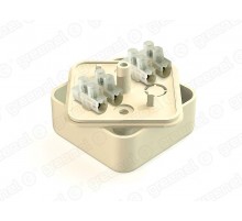 Коробка распределительная для о/п 50х50х20мм с клем. колодкой ЗВИ-3 (1,0-2,5мм2) 4 клеммы, IP40, СЛ. КОСТЬ  GE41206-02  GREENEL