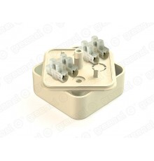 Коробка распределительная для о/п 50х50х20мм с клем. колодкой ЗВИ-3 (1,0-2,5мм2) 4 клеммы, IP40, СЛ. КОСТЬ  GE41206-02  GREENEL