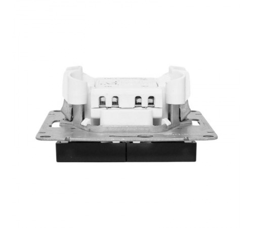 Механизм выключателя, двухклавишный, с подсветкой, чёрный Эпика EKF  UP1-SWB-24  EKF