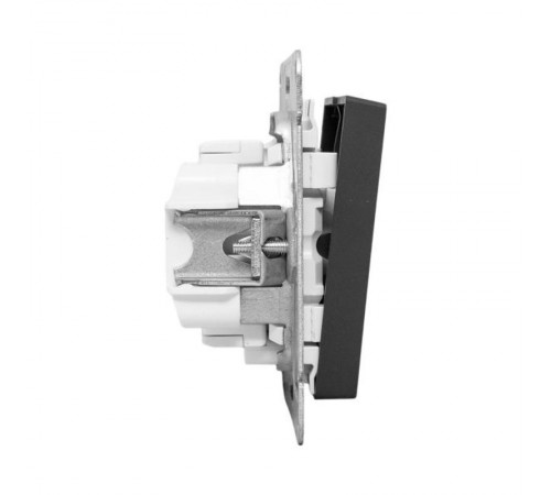 Механизм выключателя, двухклавишный, с подсветкой, чёрный Эпика EKF  UP1-SWB-24  EKF