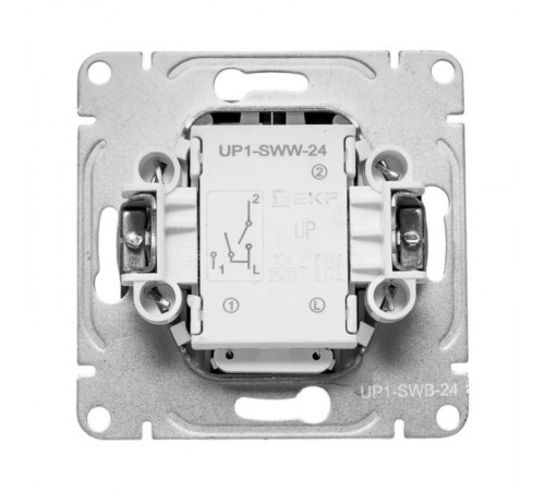 Механизм выключателя, двухклавишный, с подсветкой, чёрный Эпика EKF  UP1-SWB-24  EKF