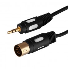 Шнур DIN 5 Pin - Stereo 3,5 мм, длина 1,5 метра (GOLD)  17-2502  REXANT