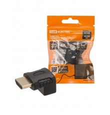 Переходник "АВП 4" штекер HDMI - гнездо HDMI угловой на 90 градусов, позолоченные контакты,  SQ4040-0104  TDM