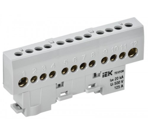 TEKFOR Шина L "фаза" изолированная на универсальном держателе 8х12-12-Ср  TF-NN20-12-KL-K03  IEK