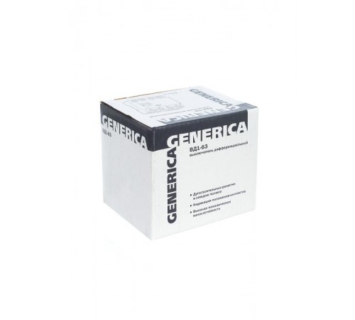 Выключатель дифференциальный (УЗО) ВД1-63 4Р 25А 100мА  MDV15-4-025-100  GENERICA