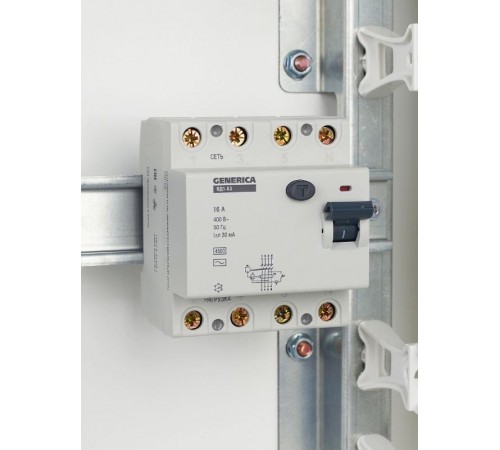 Выключатель дифференциальный (УЗО) ВД1-63 4п 16А 30мА тип AC  MDV15-4-016-030  GENERICA