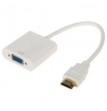 ПЕРЕХОДНИК шт. HDMI - гн. VGA (провод) + 3. 5 mm Аудио с питанием  17-6934  REXANT