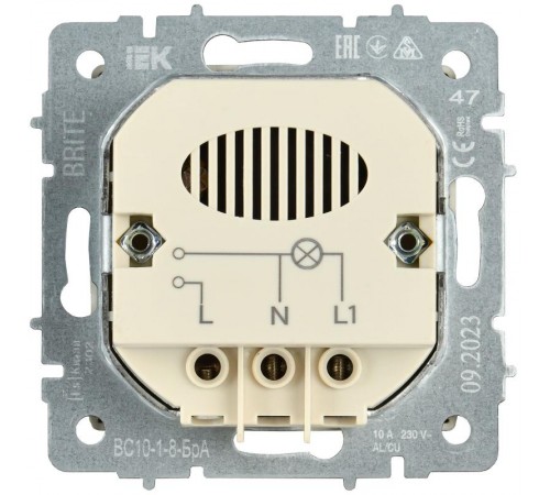 BRITE Выключ. карточный 30А ВС10-1-8-БрА алюм.  BR-V11-0-10-K47  IEK