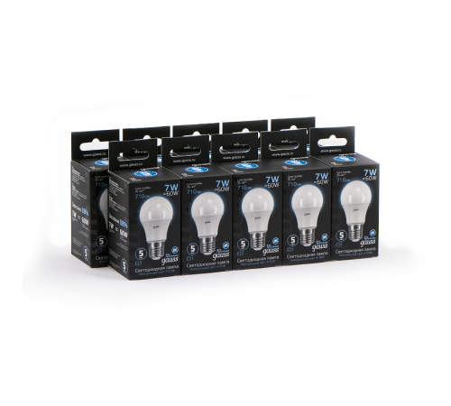 Лампа светодиодная LED 7Вт E27 220В 4100К A60  102502207  Gauss