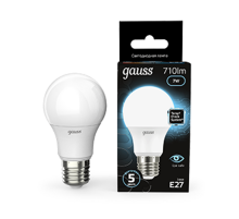 Лампа светодиодная LED 7Вт E27 220В 4100К A60  102502207  Gauss