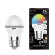 Лампа светодиодная Шар G45 6W E27 RGBW+димирование LED 1/100  105102406  Gauss