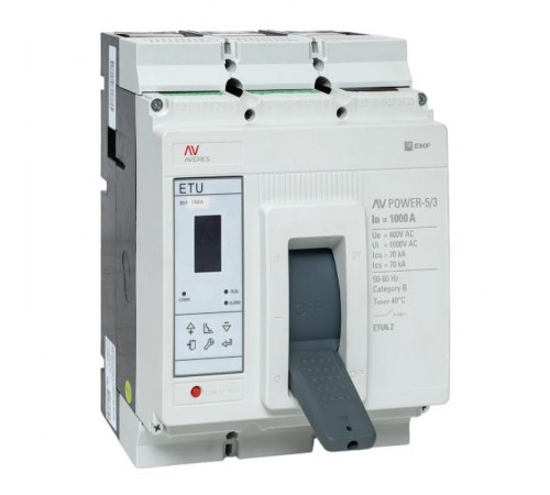 Выключатель автоматический AV POWER-5/3 1000А 70kA ETU6.2 AVERES  mccb-53-1000M-6.2-av  EKF
