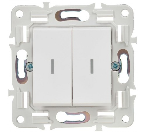 SKANDY Выключатель 2-клавишный с индикацией 10А SK-V09W арктический белый  SK-V20-1-10-K01  IEK