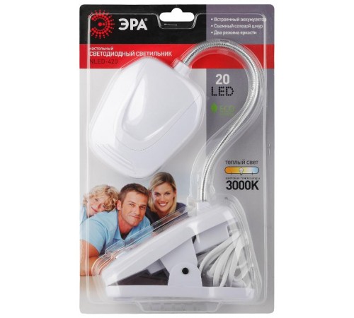 Светильник настольный прищепка светодиодный NLED-420 1,5Вт 3000К белый  Б0003728  ЭРА