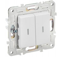 SKANDY Выключатель 2-клавишный с индикацией 10А SK-V09W арктический белый  SK-V20-1-10-K01  IEK