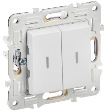 SKANDY Выключатель 2-клавишный с индикацией 10А SK-V09W арктический белый  SK-V20-1-10-K01  IEK