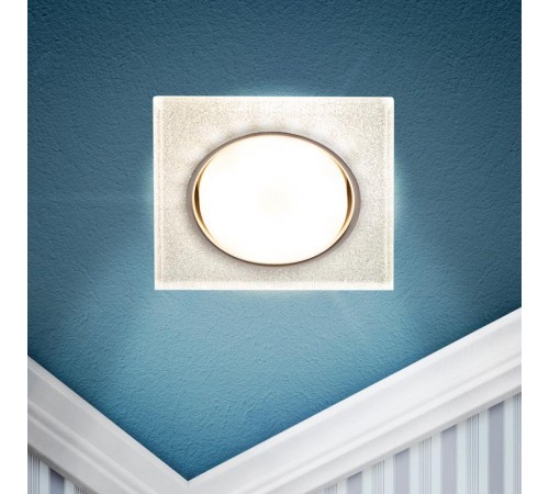 Cветильник встраиваемый со светодиодной подсветкой DK LD50 CH/SHSL GX53 хром серебро  Б0057471  ЭРА