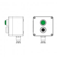 Взрывозащищенный пост управления из полиэстера CPE-P-03-(1xP1B(11)-1xLG(250))-1xKH2MHK(C)1Ex d e IIC Т5 Gb / Ex tb IIIC T95°C DbIP66/КЗ  2231.031.22.