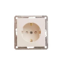W59 Слоновая кость Розетка с заземлением с защитными шторками  RS16-152-2-86  SE