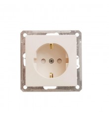 W59 Слоновая кость Розетка с заземлением с защитными шторками  RS16-152-2-86  SE