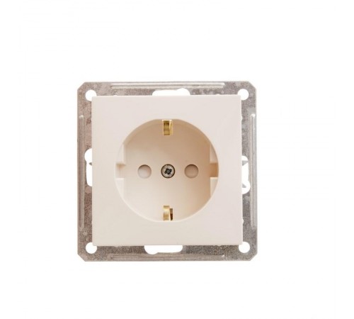 W59 Слоновая кость Розетка с заземлением с защитными шторками  RS16-152-2-86  SE