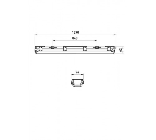 Светильник промышленный под 2 светодиодные лампы T8 G13 1200мм IP65 SPP-101-0-002-120  Б0043658  ЭРА