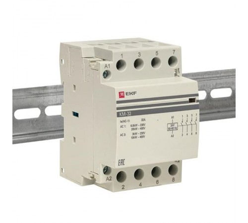 Контактор модульный КМ 32А 4NО (3 мод.) 24В АС PROxima  km-3-32-40-24v  EKF