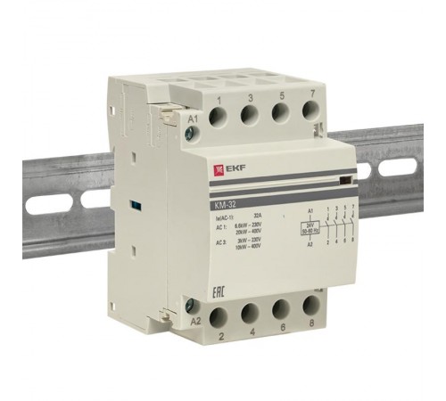Контактор модульный КМ 32А 4NО (3 мод.) 24В АС PROxima  km-3-32-40-24v  EKF
