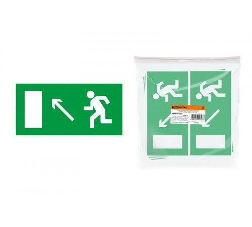 Знак "Направление к эвакуационному выходу налево вверх" 200х100мм   SQ0817-0055  TDM