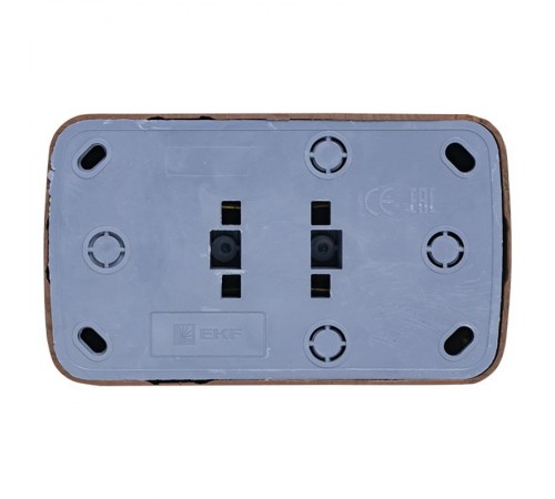 Розетка 2-местная ОП Минск 10А без заземления тёмное дерево EKF  EGR10-102-40  EKF