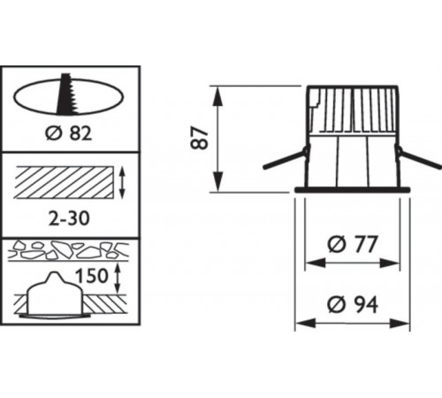 Светильник светодиодный встраиваемый RS730B LED12S/830 PSE-E WB WH  910500457285  Philips