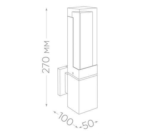 Светодиодный светильник аритектурный 5W, 250Lm, 4000K черный DH601 (на стену)  11705  FERON