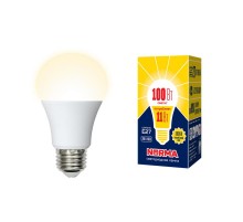 Лампа светодиодная LED-A60-11W/WW/E27/FR/NR LED. "груша" матовая. Серия Norma. Теплый 3000K  UL-00003787  Volpe