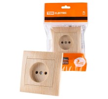 Розетка 2П 10А 250В сосна "Лама"  SQ1815-0322  TDM