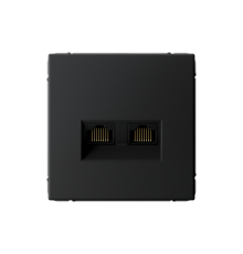 ArtGallery Карбон Розетка двойная компьютерная RJ45+RJ45, кат. 5е, механизм  GAL001085  SE