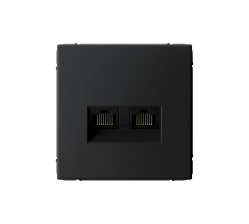 ArtGallery Карбон Розетка двойная компьютерная RJ45+RJ45, кат. 5е, механизм  GAL001085  SE