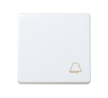 Simon 27 Выключатель 1-кл кнопочный с пиктограммой "звонок", 10А 250В, широкий модуль, S27, белый  27150-65  Simon