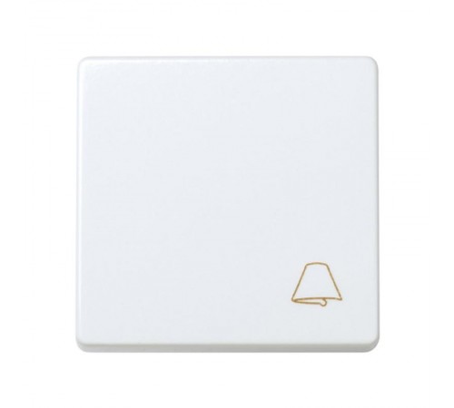 Simon 27 Выключатель 1-кл кнопочный с пиктограммой "звонок", 10А 250В, широкий модуль, S27, белый  27150-65  Simon