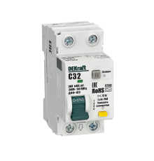 Автоматический выключатель дифференциального тока АВДТ 1P+N 32А 300мА AC х-ка C ДИФ-103 4.5кА  16573DEK  DEKraft