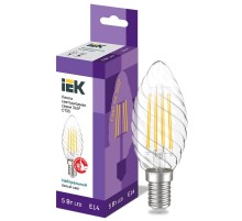 Лампа светодиодная LED CT35 свеча вит. 5Вт 230В 4000К E14 серия 360°  LLF-CT35-5-230-40-E14-CL  IEK