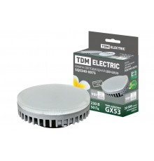 Лампа светодиодная LED 9Вт GX53 220В 4000К GX53 таблетка (плоский цилиндр)  SQ0340-0075  TDM