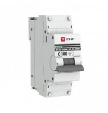 Выключатель автоматический однополюсный 1P 100А (C) 10kA ВА 47-100M с электромагнитным расцепителем PROxima  mcb47100m-1-100C-pro  EKF