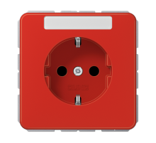 Штепсельная розетка SCHUKO 16A 250V~ с защитой от детей и полем для надписи; красная  CD1520BFKINART  Jung