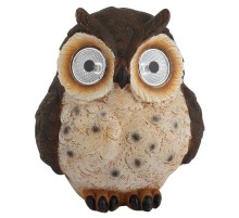 Cветильник садовый декоративный Сова коричневая на солнечной батарее ERAFYS01-12 полистоун, 13 см  Б0044844  ЭРА