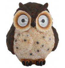 Cветильник садовый декоративный Сова коричневая на солнечной батарее ERAFYS01-12 полистоун, 13 см  Б0044844  ЭРА
